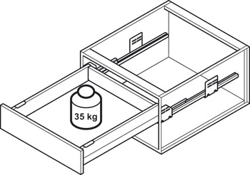 Matrix Box S, комплект ящика, 35 кг, белый, 84x500 мм, soft-close